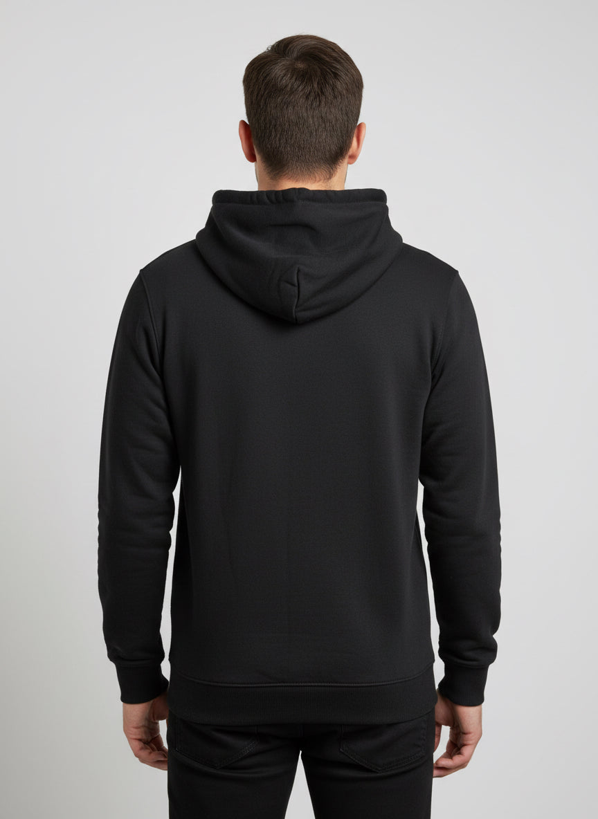 Felpa nera con cappuccio over size