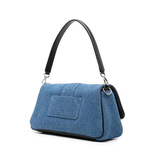 JACQUEMUS DENIM AND LEATHER BAG