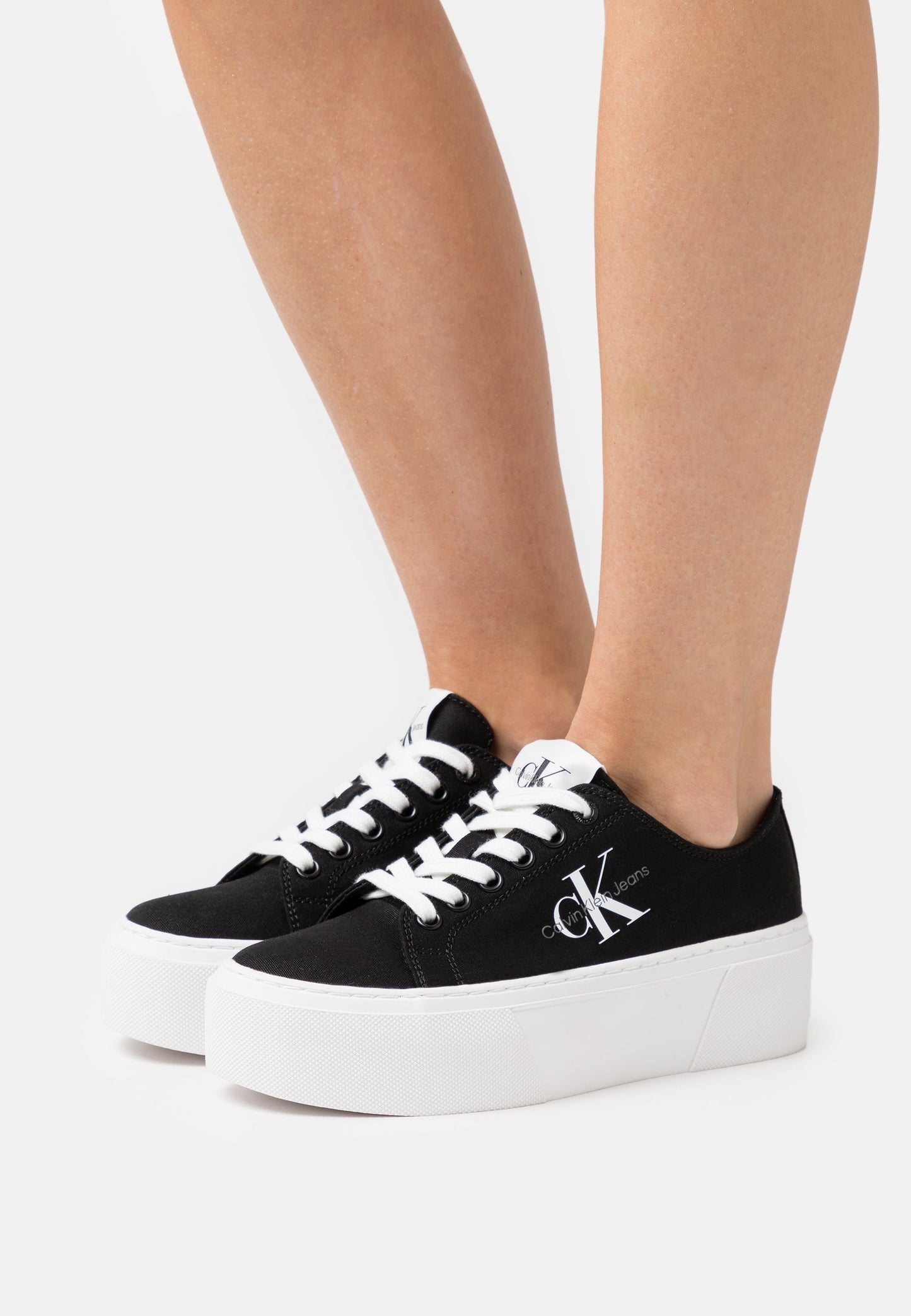 Calvin klein FLATFORM CUPSOLE - Sneakers basse - black