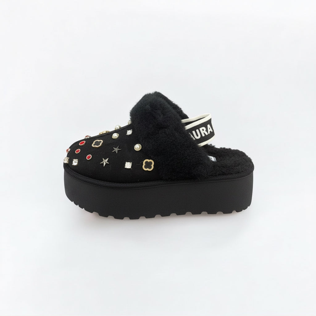 LAURA BIAGIOTTI SABOT DONNA NERI INVERNALE