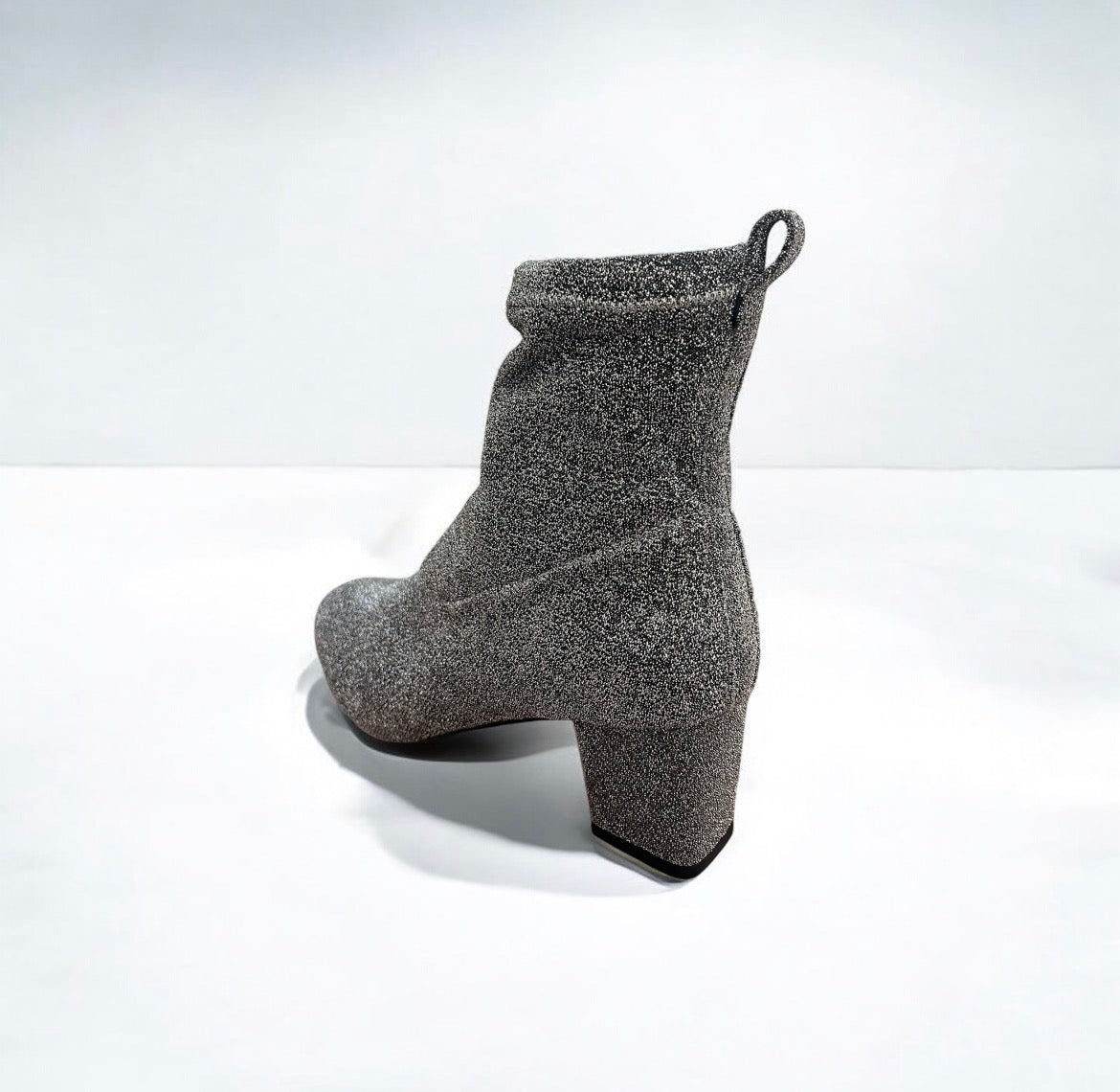 Stivaletto glitter argento