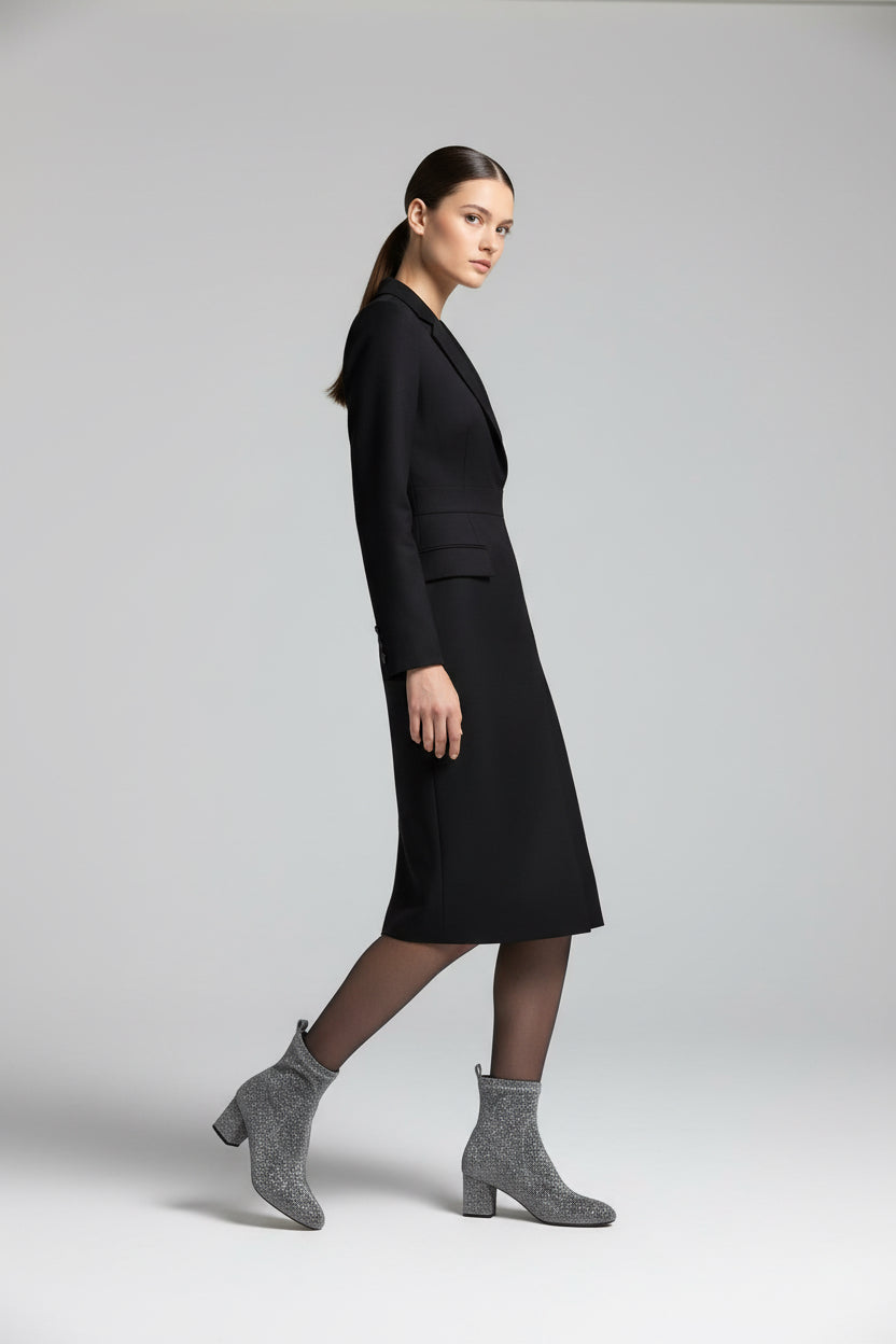 Stivaletto glitter argento