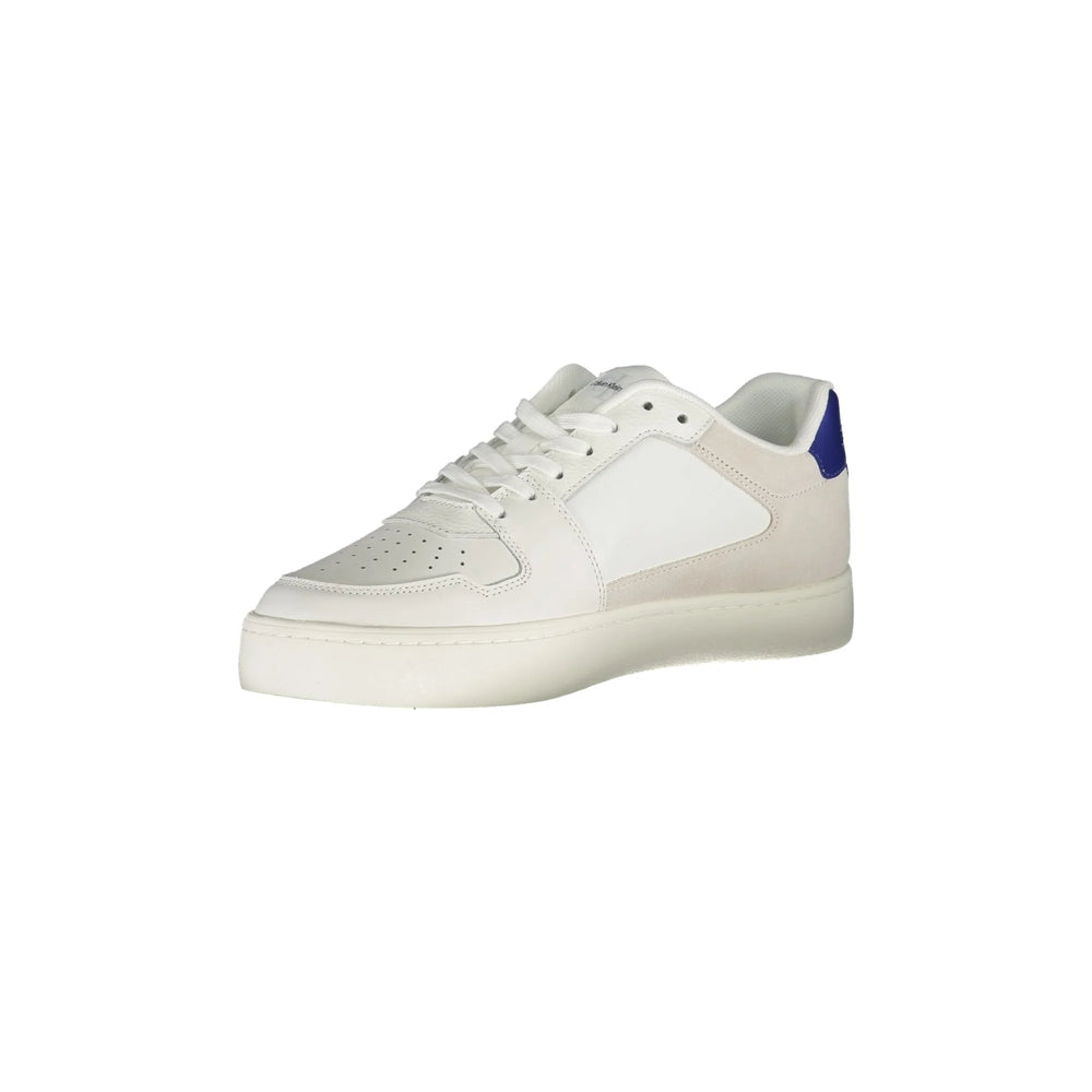CALVIN KLEIN Scarpe Sneakers Uomo Bianche con Dettagli a Contrasto