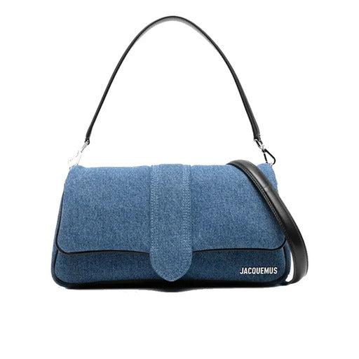 JACQUEMUS DENIM AND LEATHER BAG